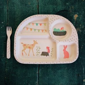 Love Mae Bamboo Baby Toddler Kid Dinner Plate